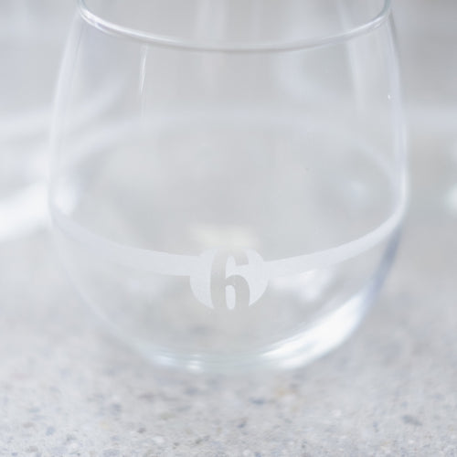Hand-etched Stemless Wine Glasses (set of 6)